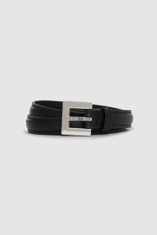 Anine Bing | Bælte | Nicola Belt, black with silvercolor