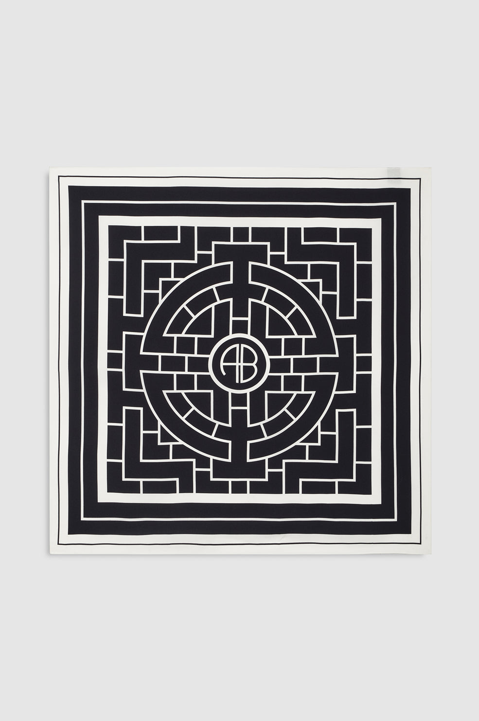 Anine Bing York Scarf AB silketørklæde med monogramprint.