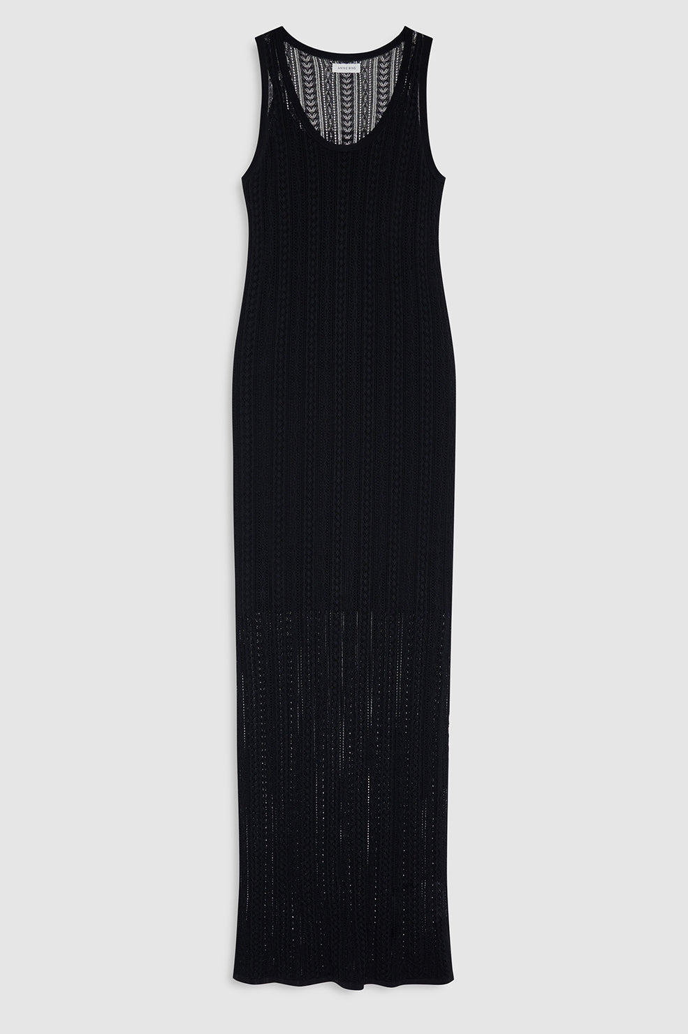 Anine Bing Arie Long Dress sort gulvlang strikket kjole.