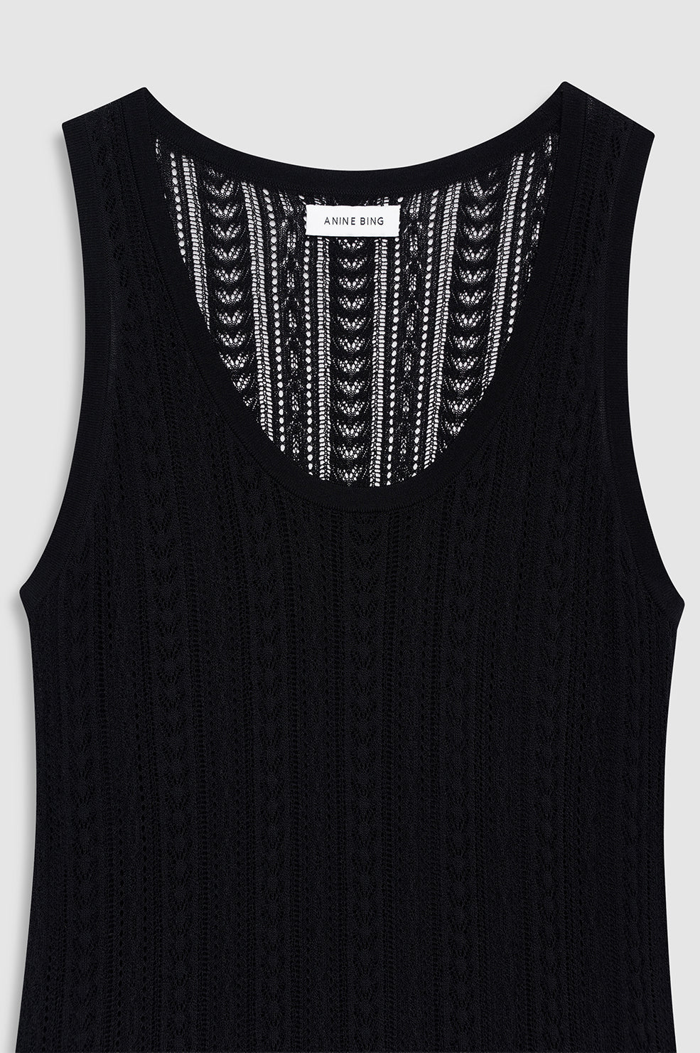 Anine Bing Arie Long Dress sort gulvlang strikket kjole.