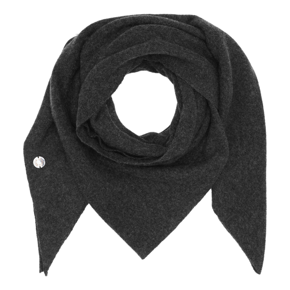 Beta Studios Alexa Big Triangle Scarf i Anthracite Grey, trekantet tørklæde i 100% OEKO-TEX® certificeret cashmere.

