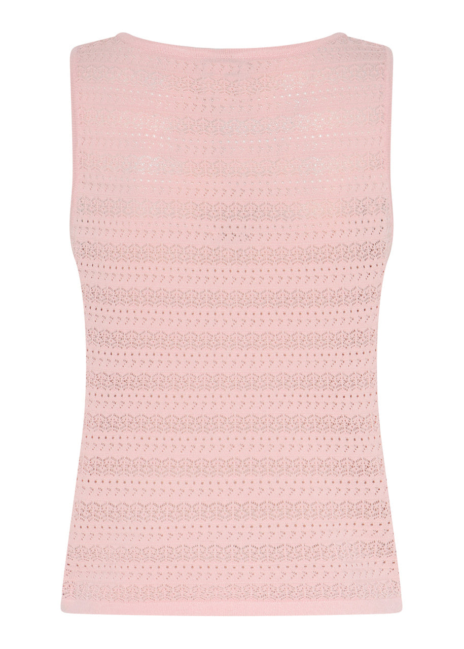 La Rouge Alma knit top i rose med elegant mønster og let viskosekvalitet.