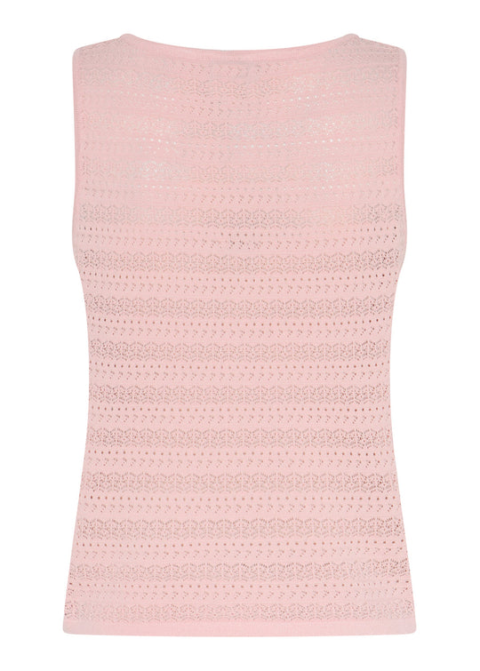 La Rouge Alma knit top i rose med elegant mønster og let viskosekvalitet.