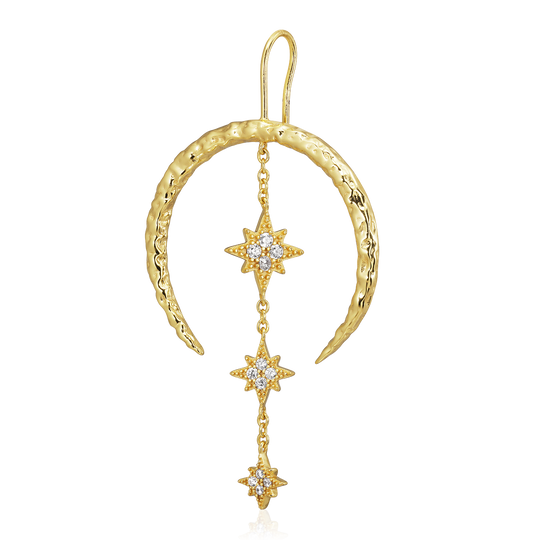 Alura Venus Earring 03 – elegante øreringe i 18K guldbelagt 925 sterlingsølv med facetslebne zirkonia og slankt, feminint design.
