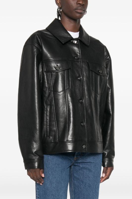 Anine Bing Rory Jacket i sort recycled leather