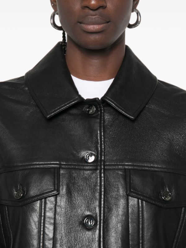 Anine Bing Rory Jacket i sort recycled leather