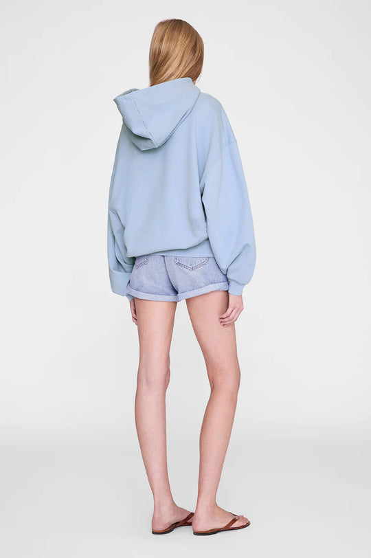 Anine Bing Harvey Letterman Hoodie i washed light blue.