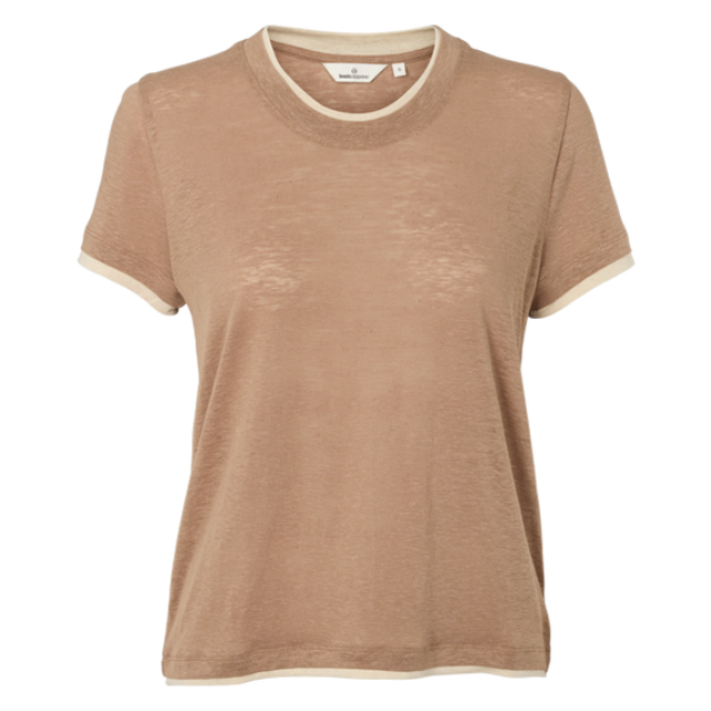 Basic Apparel Ashly Double Tee i portobella med loose fit og lag-på-lag look.