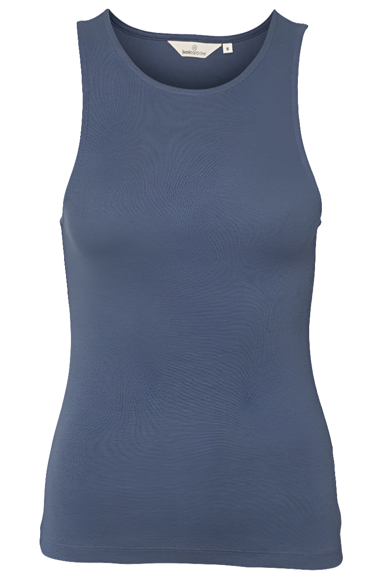 Basic Apparel Ludmilla Tank Top – Tætsiddende Top i Økologisk Bomuld, Vintage Indigo