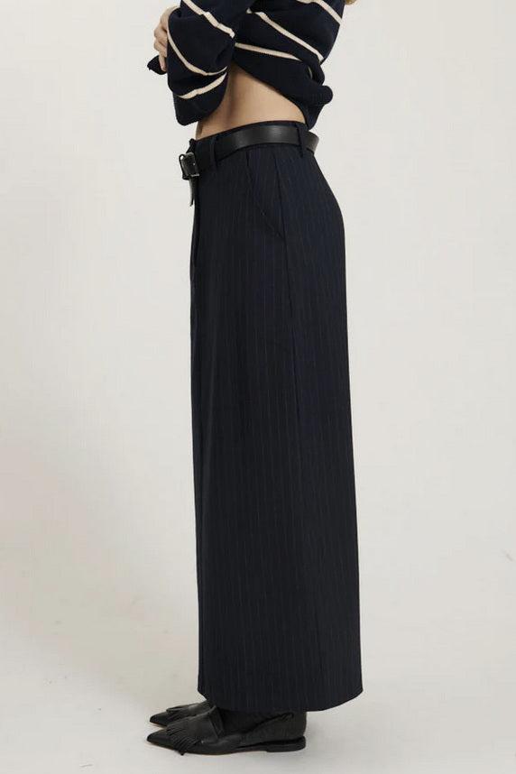 Basic Apparel Marjorie Long Skirt i Sky Captain - Lang nederdel i let genanvendt polyester