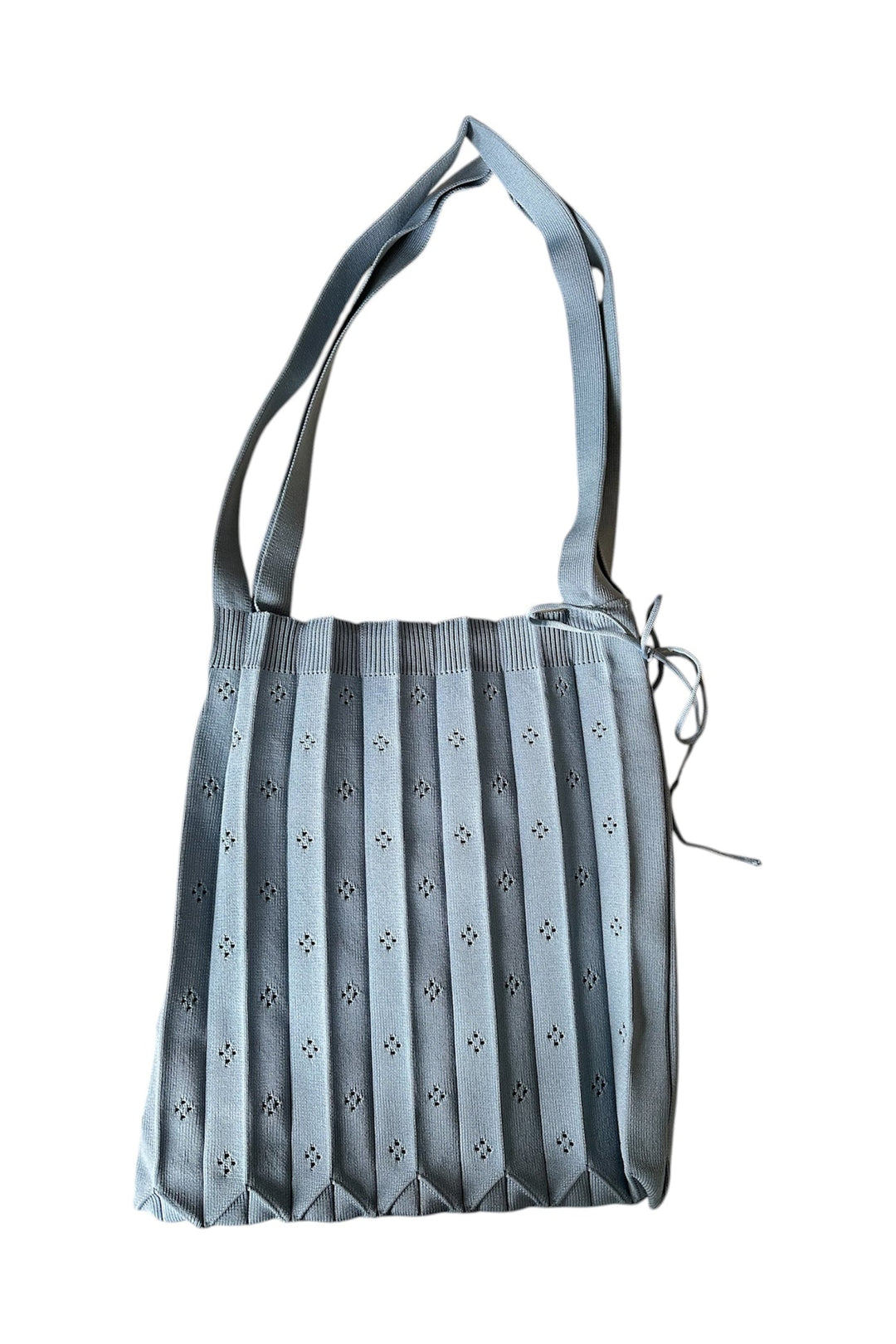 Pico Fleur Bag shopper i vintage blue med strikket struktur.