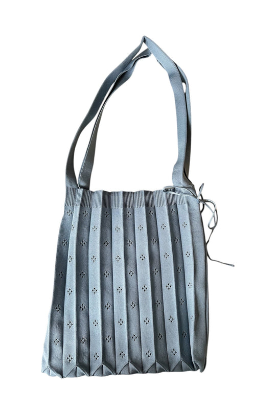 Pico Fleur Bag shopper i vintage blue med strikket struktur.