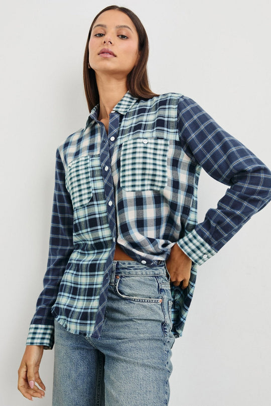 Rails Skjorte Brando | Patchwork Plaid i Sky Navy