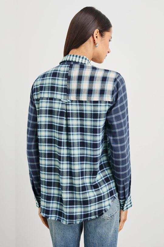 Rails Skjorte Brando | Patchwork Plaid i Sky Navy