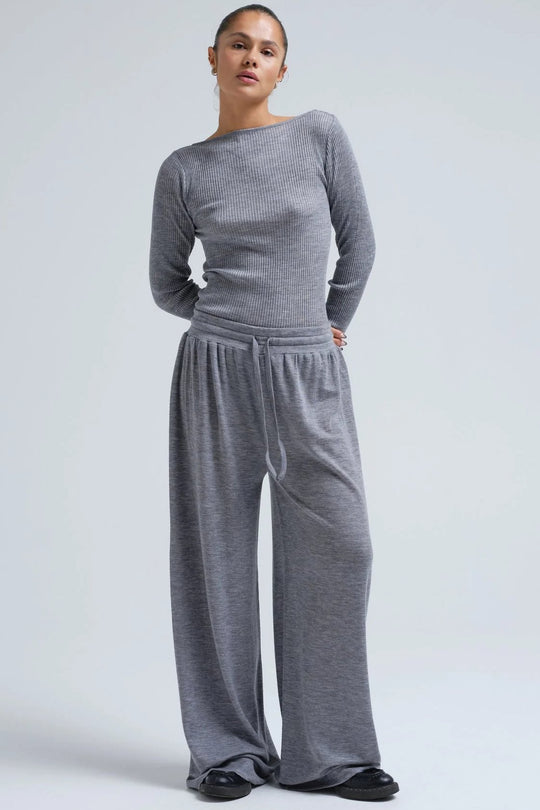 Seamless Basic | Bukser | Barbera Merino Wool Pants, grey melange