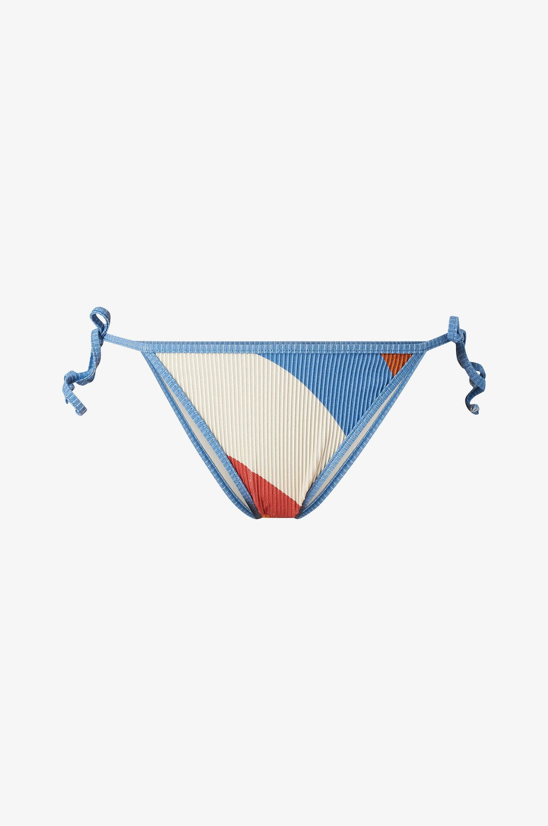 Becksöndergaard Blacca Baila Bikini Tanga i multifarvet ribbet design med glimmer og bindebånd.
