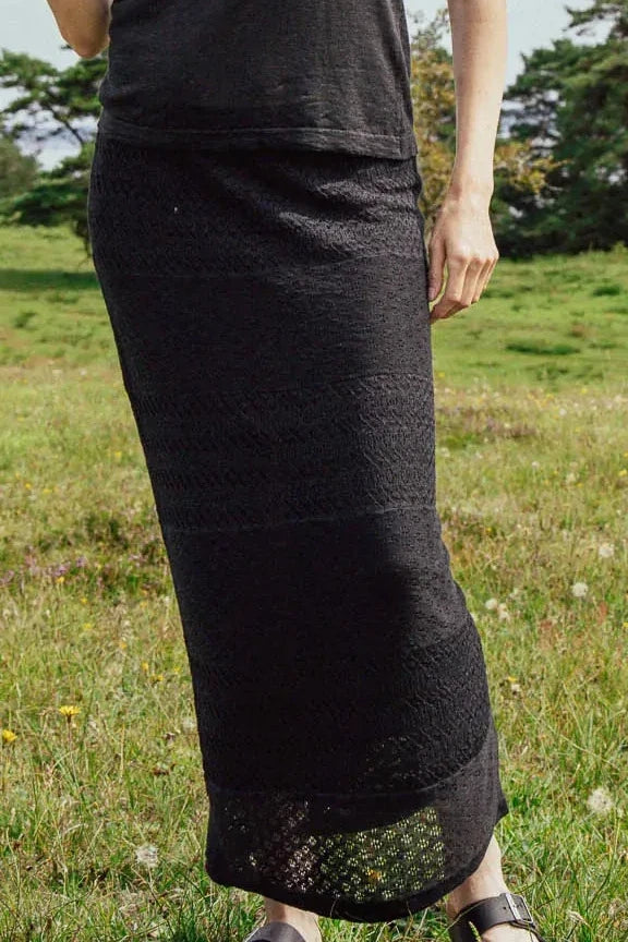 Gorridsen | Nederdel i hør og økologisk bomuld | Bella Skirt, black