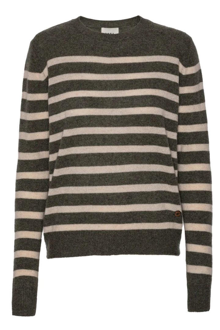SHOP Sweater | BETA STUDIOS Bibi Striped, army melange/oatmilk