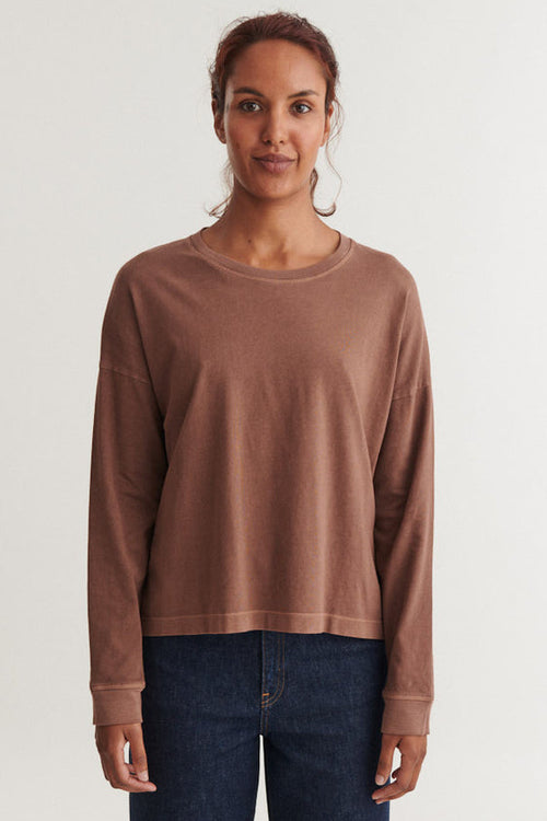 Basic Apparel | Langærmet t-shirt | Boni LS, fondue fudge