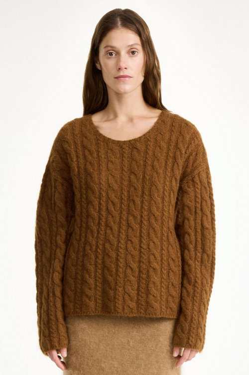 By Malene Birger | Sweater | Cierra kabelstrik, bison