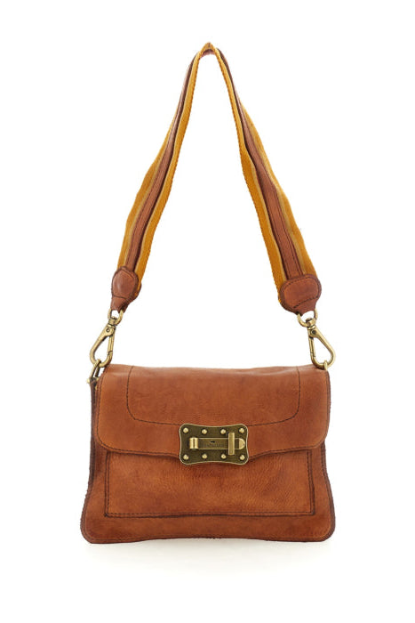 Campomaggi Agnese Small taske i cognac læder med crossbody rem og flere rum