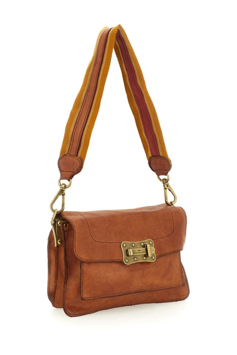 Campomaggi Agnese Small taske i cognac læder med crossbody rem og flere rum