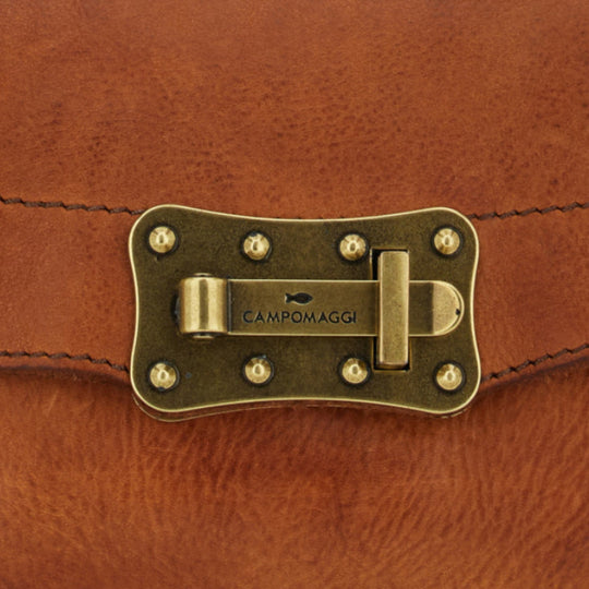 Campomaggi Agnese Small taske i cognac læder med crossbody rem og flere rum