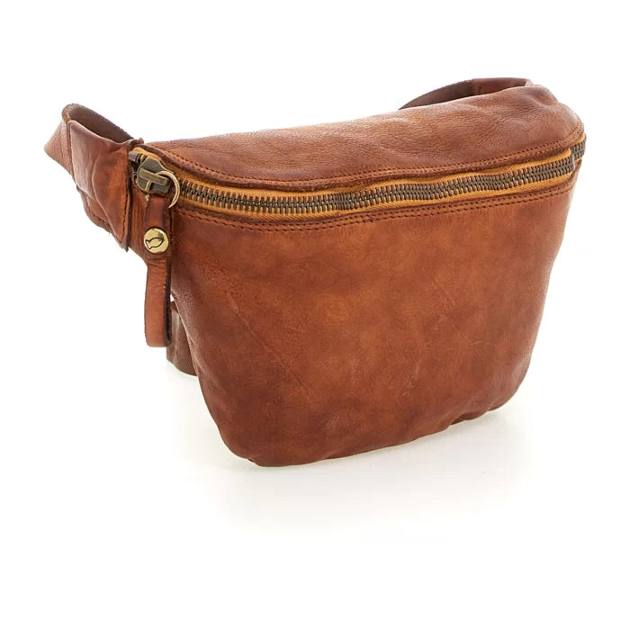 Campomaggi Santarcangelo Crossbody bæltetaske i cognac - Lædertaske med justerbar rem