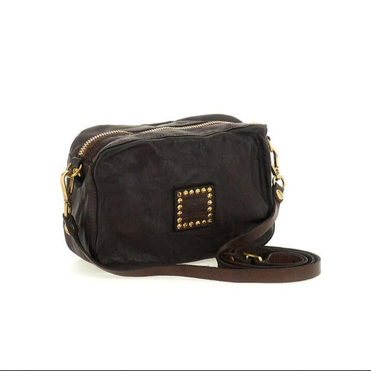 Campomaggi Elena Bowling Bag i brun flettet læder med lynlås og justerbar rem.