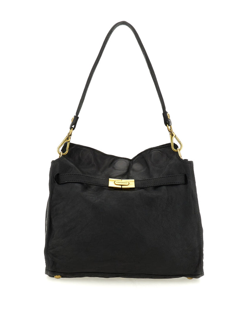 Campomaggi Ada M Shoulder Bag i sort læder.