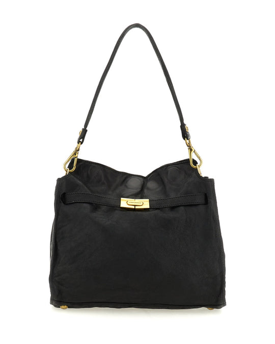 Campomaggi Ada M Shoulder Bag i sort læder.