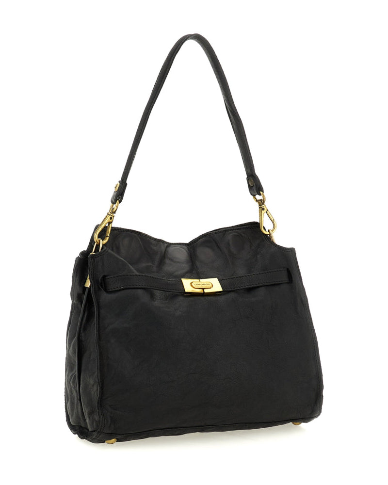 Campomaggi Ada M Shoulder Bag i sort læder.