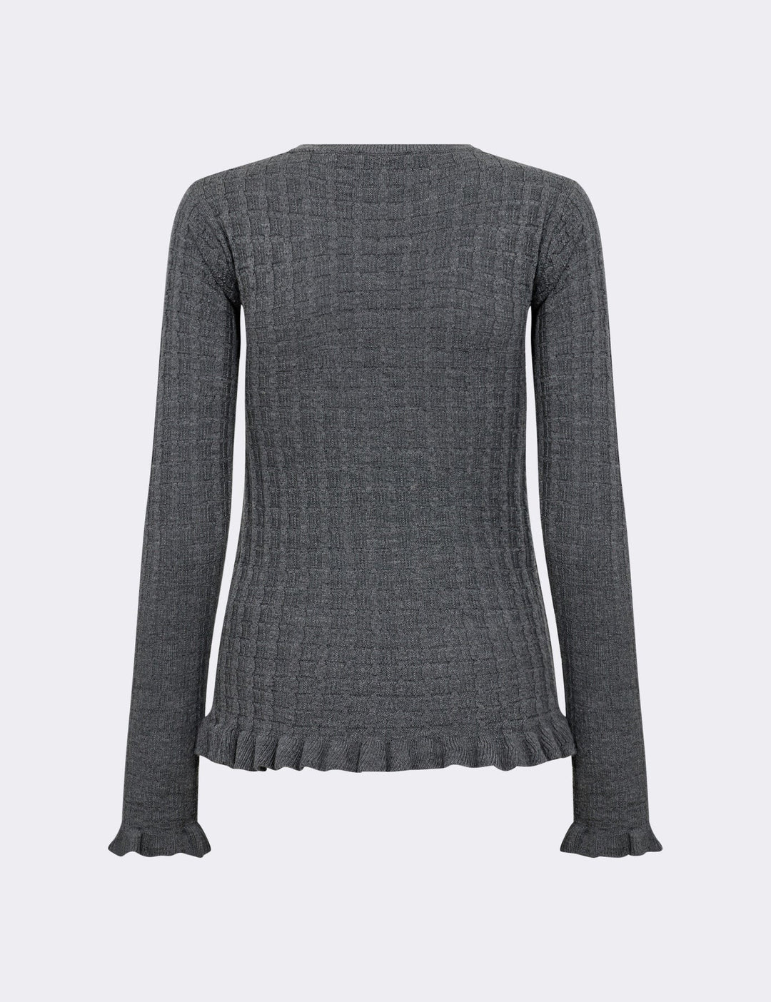 Levete Room LR-Ismaila 13 Pullover i mørkegrå, strikket i 100% merinould med rund hals.

