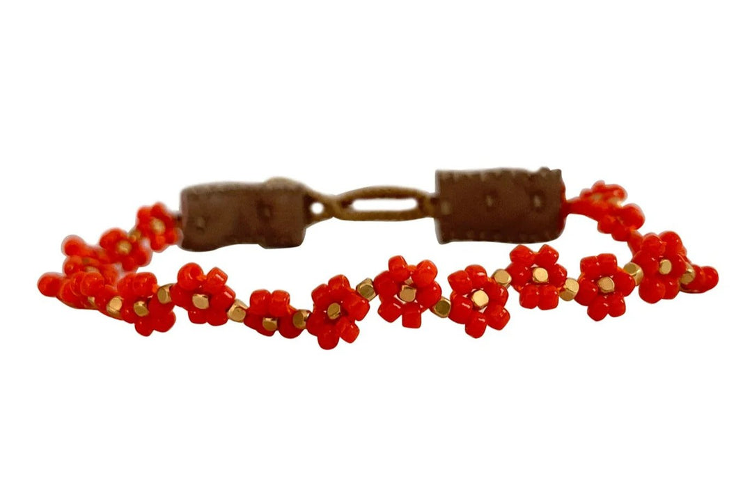 IBU Jewels | Armbånd | Cap Flower, hermes orange