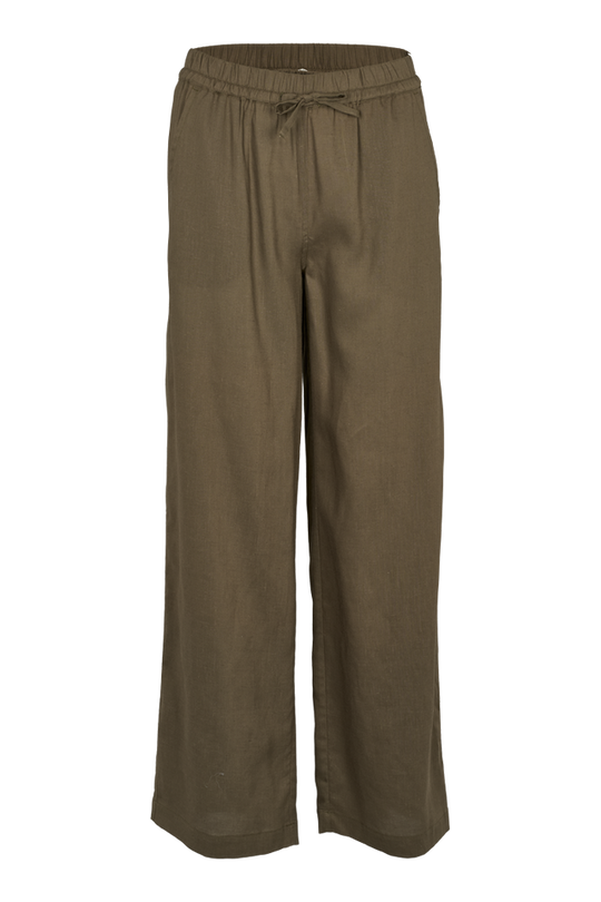 Basic Apparel Carina Pants – lette bukser med elastisk talje og løs pasform.