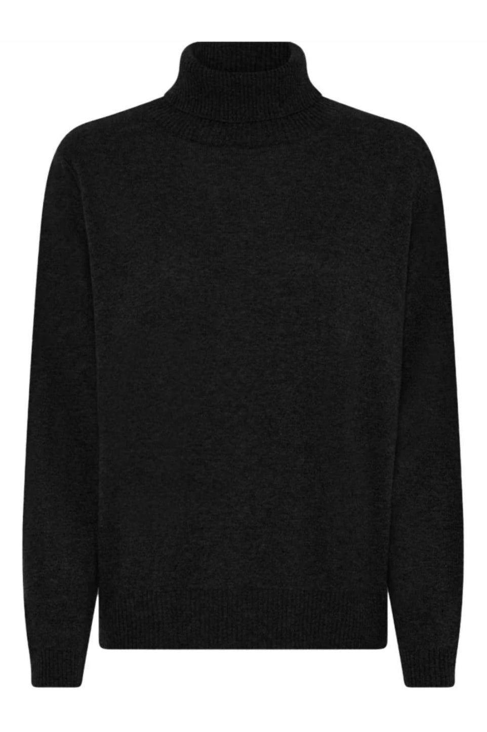 La Rouge Cassandra Knit Rollneck Sweater i Sort – Luksuriøs og Tidløs Rullekrave