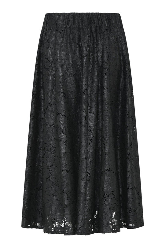 La Rouge Clara Lace Skirt – Sort Nederdel med Blonde Detaljer