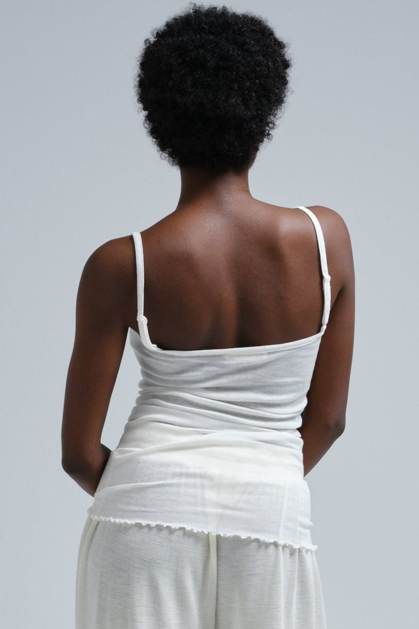 Seamless Basic | Top | Cotton Spaghetti, off-white