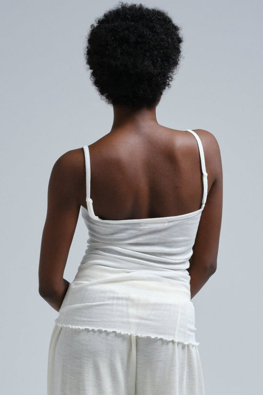 Seamless Basic | Top | Cotton Spaghetti, off-white