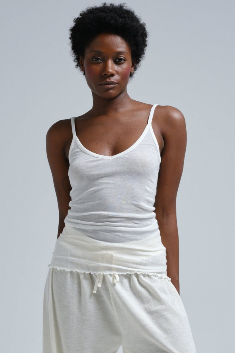 Seamless Basic | Top | Cotton Spaghetti, off-white