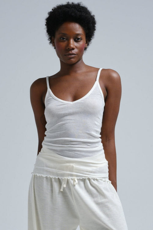Seamless Basic | Top | Cotton Spaghetti, off-white