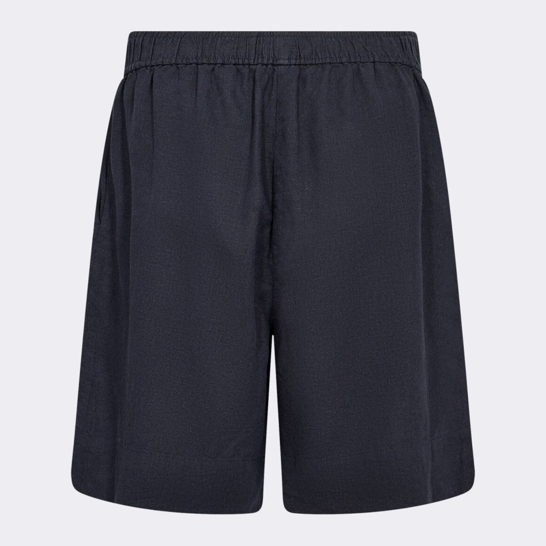 Leveté Room Naja 29 shorts i dark navy med elastisk talje.
