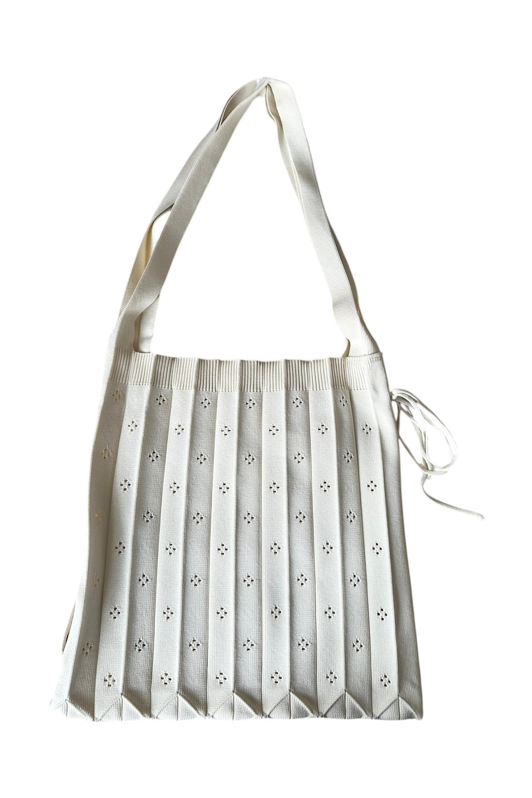 Pico Fleur Bag shopper i ivory med strikket struktur.