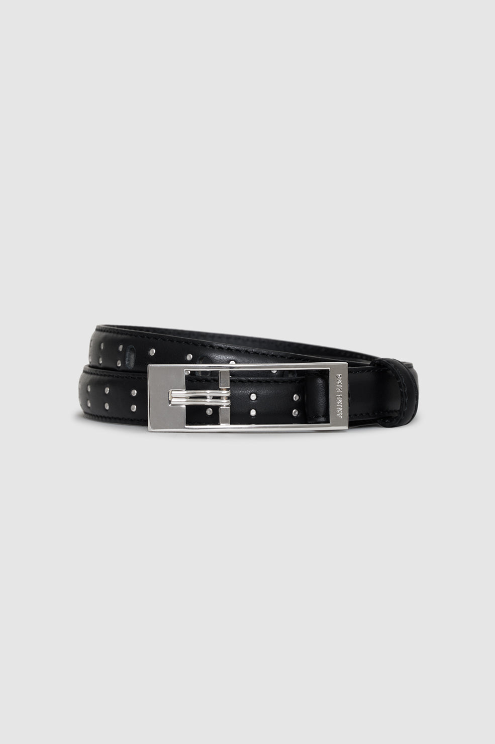 Anine Bing Elly Belt Studs Smooth Leather i black med dekorative nitter.
