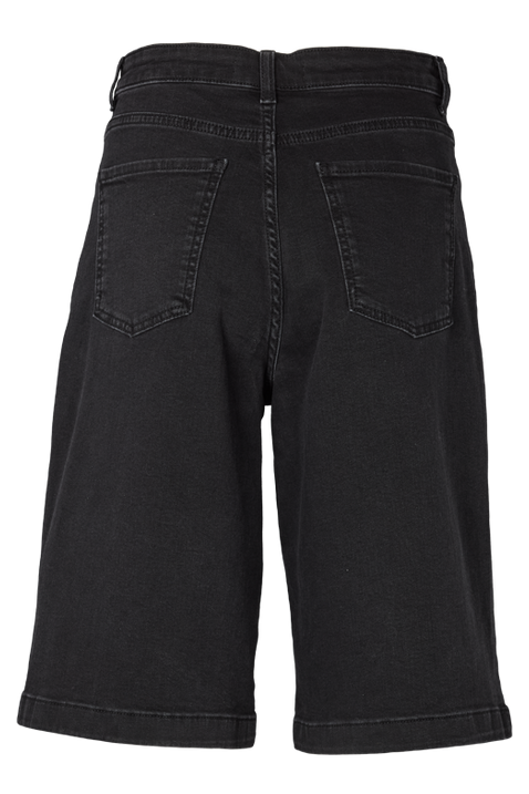 Basic Apparel Ea Black shorts – denimshorts med brede ben og afslappet pasform.