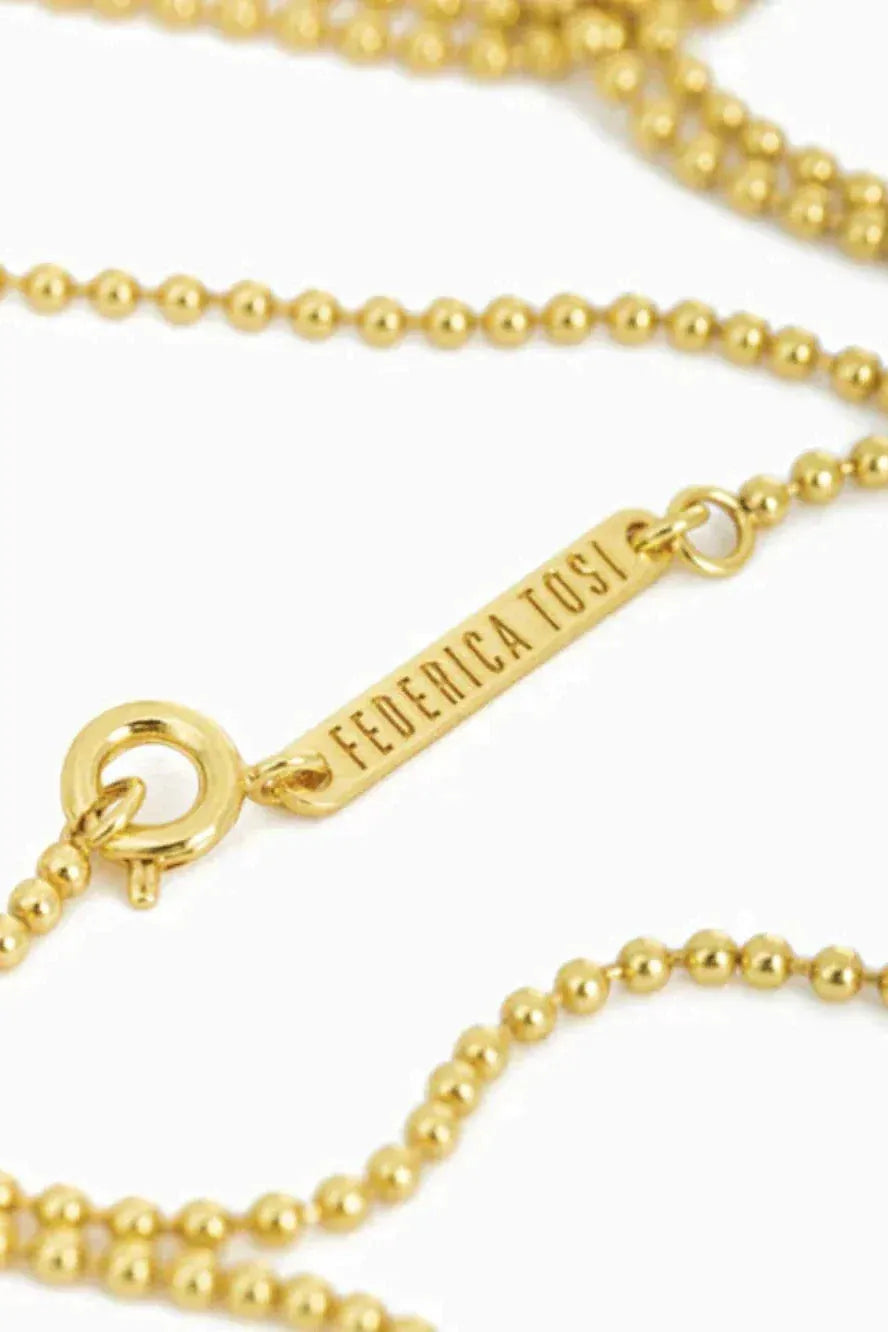 Halskæde | Federica Tosi Lace Long Ally, 18k guldbelagt bronze