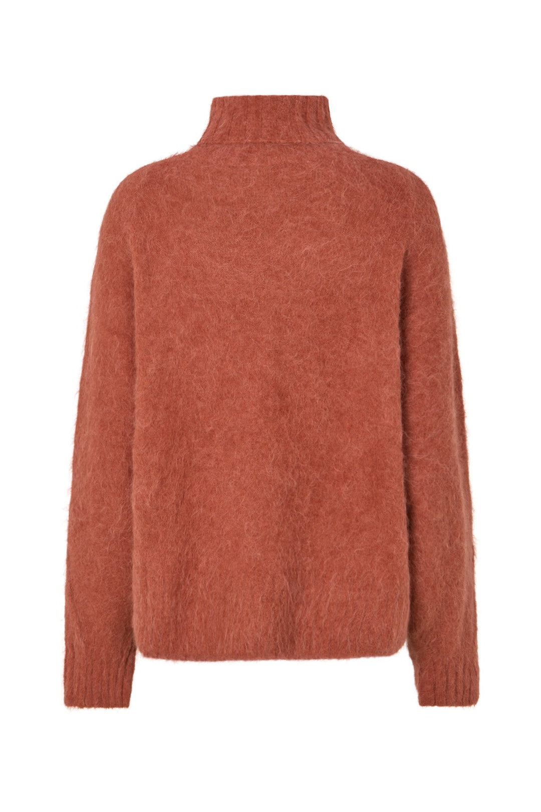 Rabens Saloner Mabeka Fluffy Knit sweater i redwood hel figur