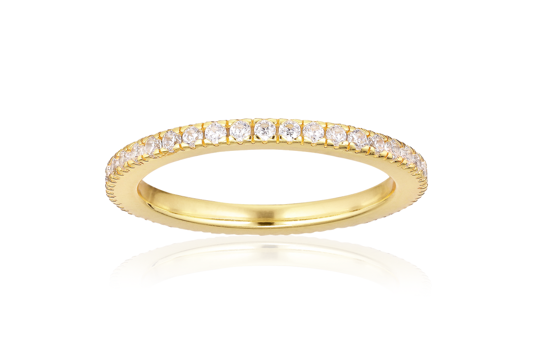 Alura Grace Ring 04 – forgyldt ring i sterlingsølv med zirkonia sten.

