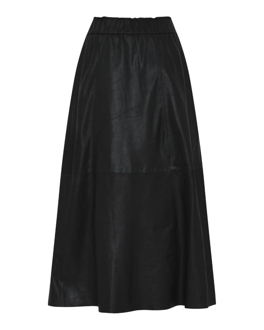 La Rouge | Nederdel | Gudrun Leather Skirt, black