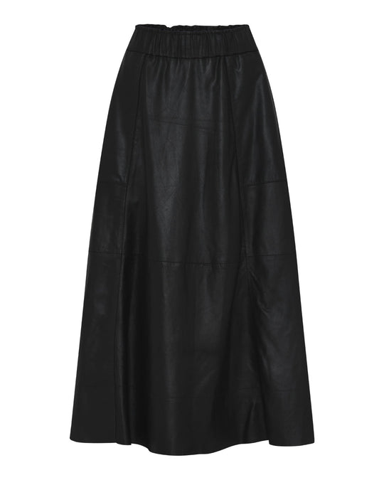 La Rouge | Nederdel | Gudrun Leather Skirt, black